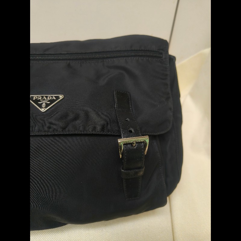 🔥年終狂降🔥【限時降價只到12/31(原18,800)】㊣✨PRADA✨(附防塵袋)普拉達 黑色 帆布 皮革 口袋 郵差包 肩背包 斜背包 /二手包/二手精品🌳二手樹屋🌳-14
