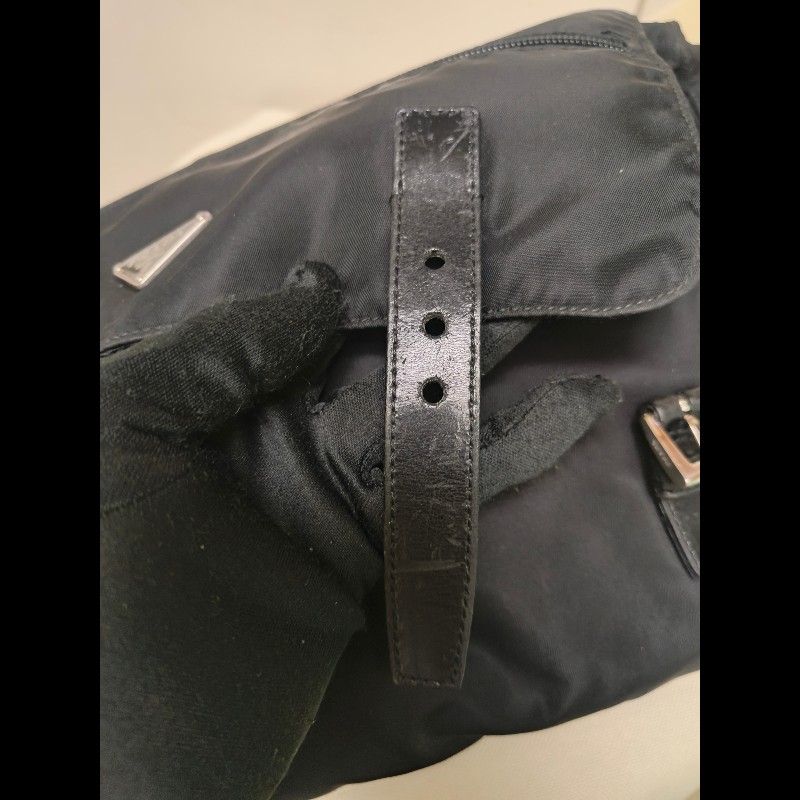🔥年終狂降🔥【限時降價只到12/31(原18,800)】㊣✨PRADA✨(附防塵袋)普拉達 黑色 帆布 皮革 口袋 郵差包 肩背包 斜背包 /二手包/二手精品🌳二手樹屋🌳-20