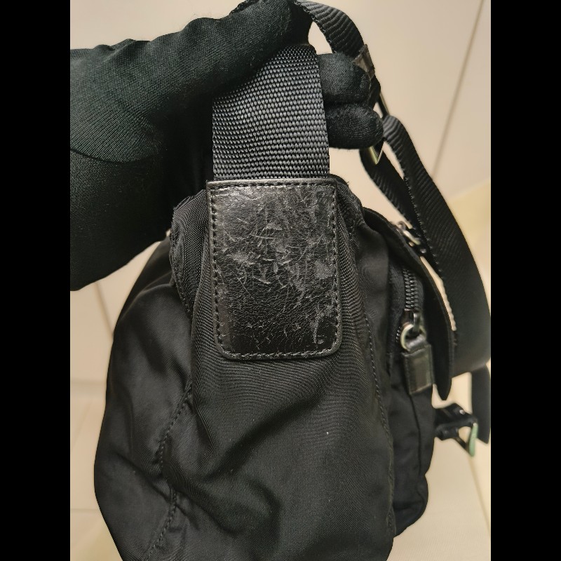 🔥年終狂降🔥【限時降價只到12/31(原18,800)】㊣✨PRADA✨(附防塵袋)普拉達 黑色 帆布 皮革 口袋 郵差包 肩背包 斜背包 /二手包/二手精品🌳二手樹屋🌳-27