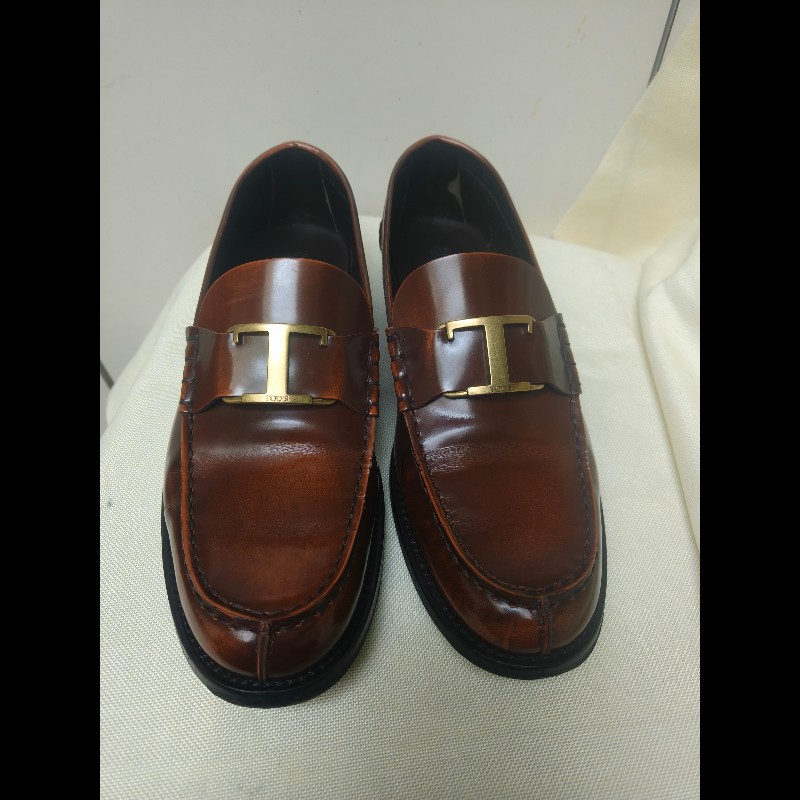 【8成新】㊣✨TOD'S✨（附鞋盒）**尺寸：8 1/2**陶德斯 咖啡色 皮革 漆皮 雲彩感 皮鞋 樂福鞋/二手鞋/二手精品/保證正品🌳二手樹屋🌳-1