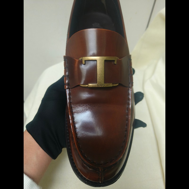 【8成新】㊣✨TOD'S✨（附鞋盒）**尺寸：8 1/2**陶德斯 咖啡色 皮革 漆皮 雲彩感 皮鞋 樂福鞋/二手鞋/二手精品/保證正品🌳二手樹屋🌳-4