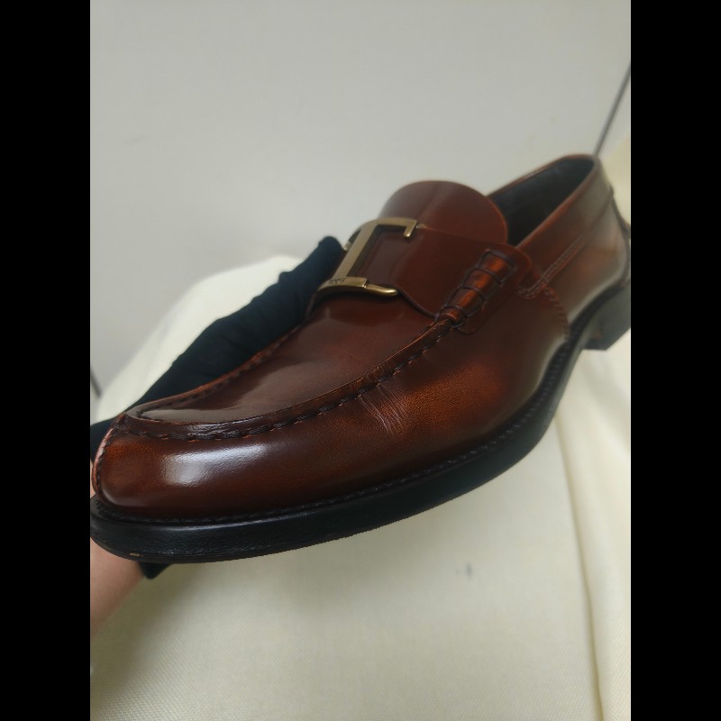 【8成新】㊣✨TOD'S✨（附鞋盒）**尺寸：8 1/2**陶德斯 咖啡色 皮革 漆皮 雲彩感 皮鞋 樂福鞋/二手鞋/二手精品/保證正品🌳二手樹屋🌳-6