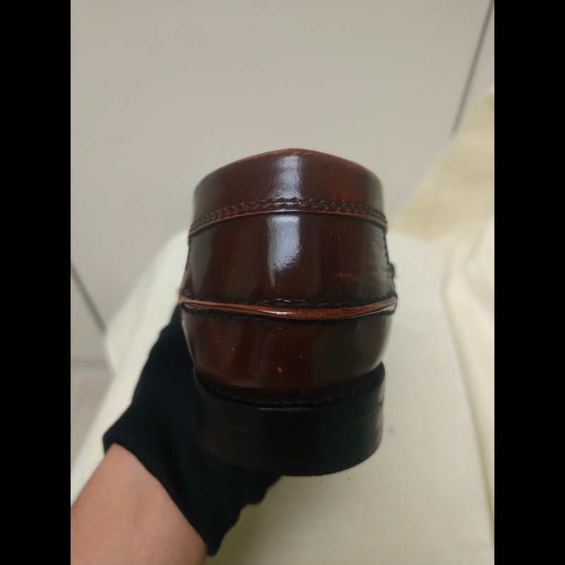 【8成新】㊣✨TOD'S✨（附鞋盒）**尺寸：8 1/2**陶德斯 咖啡色 皮革 漆皮 雲彩感 皮鞋 樂福鞋/二手鞋/二手精品/保證正品🌳二手樹屋🌳-8