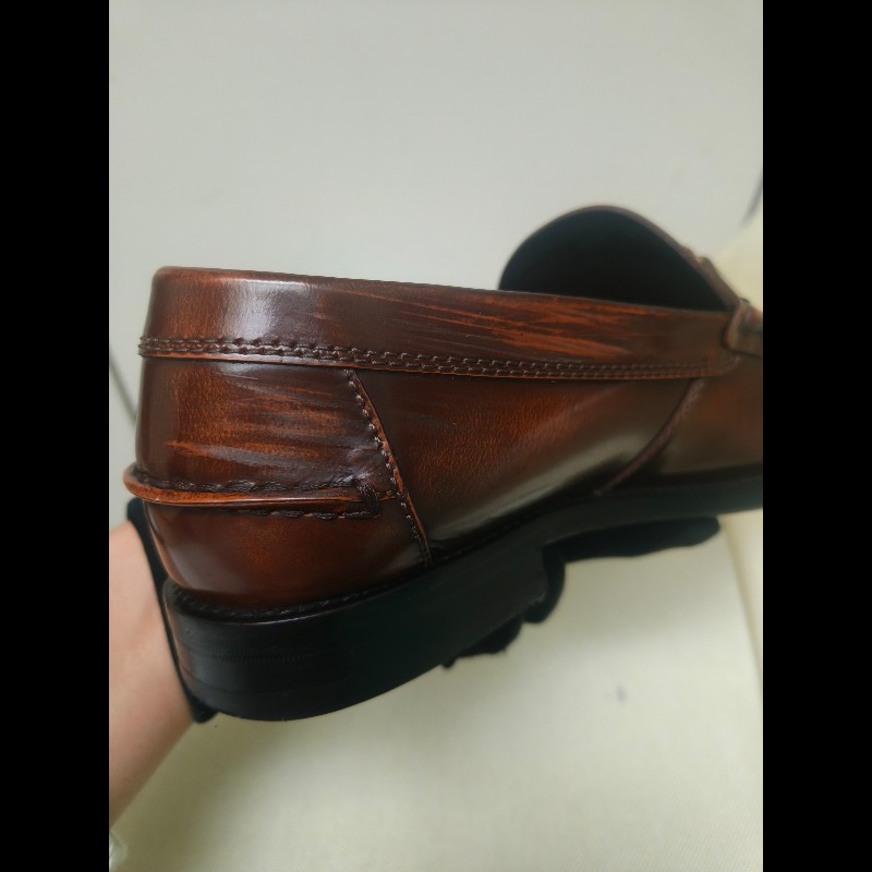 【8成新】㊣✨TOD'S✨（附鞋盒）**尺寸：8 1/2**陶德斯 咖啡色 皮革 漆皮 雲彩感 皮鞋 樂福鞋/二手鞋/二手精品/保證正品🌳二手樹屋🌳-9