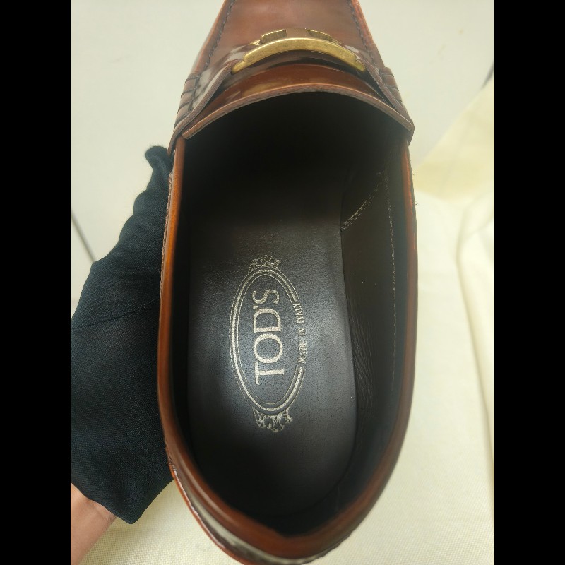 【8成新】㊣✨TOD'S✨（附鞋盒）**尺寸：8 1/2**陶德斯 咖啡色 皮革 漆皮 雲彩感 皮鞋 樂福鞋/二手鞋/二手精品/保證正品🌳二手樹屋🌳-11