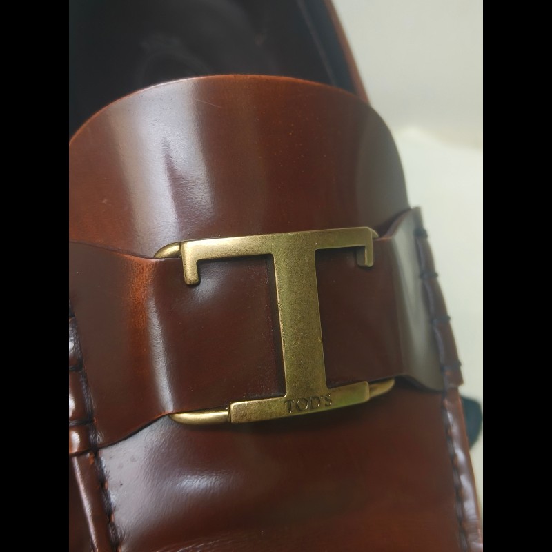 【8成新】㊣✨TOD'S✨（附鞋盒）**尺寸：8 1/2**陶德斯 咖啡色 皮革 漆皮 雲彩感 皮鞋 樂福鞋/二手鞋/二手精品/保證正品🌳二手樹屋🌳-14