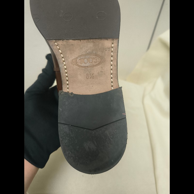 【8成新】㊣✨TOD'S✨（附鞋盒）**尺寸：8 1/2**陶德斯 咖啡色 皮革 漆皮 雲彩感 皮鞋 樂福鞋/二手鞋/二手精品/保證正品🌳二手樹屋🌳-17