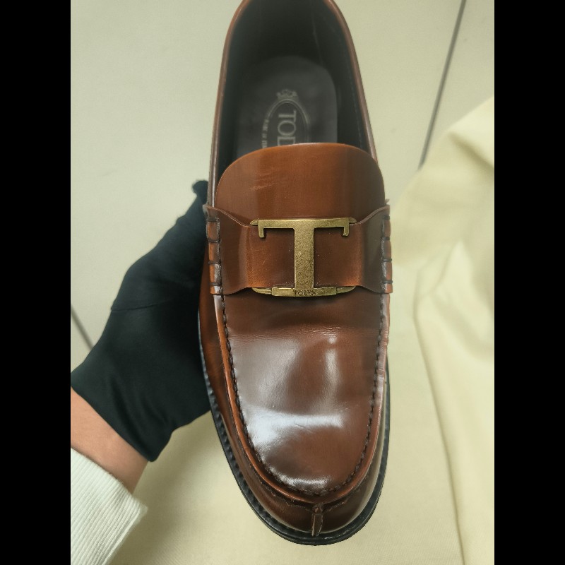 【8成新】㊣✨TOD'S✨（附鞋盒）**尺寸：8 1/2**陶德斯 咖啡色 皮革 漆皮 雲彩感 皮鞋 樂福鞋/二手鞋/二手精品/保證正品🌳二手樹屋🌳-22