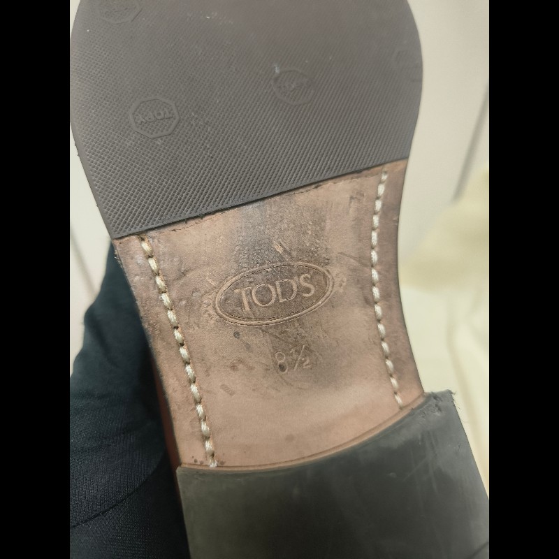 【8成新】㊣✨TOD'S✨（附鞋盒）**尺寸：8 1/2**陶德斯 咖啡色 皮革 漆皮 雲彩感 皮鞋 樂福鞋/二手鞋/二手精品/保證正品🌳二手樹屋🌳-33