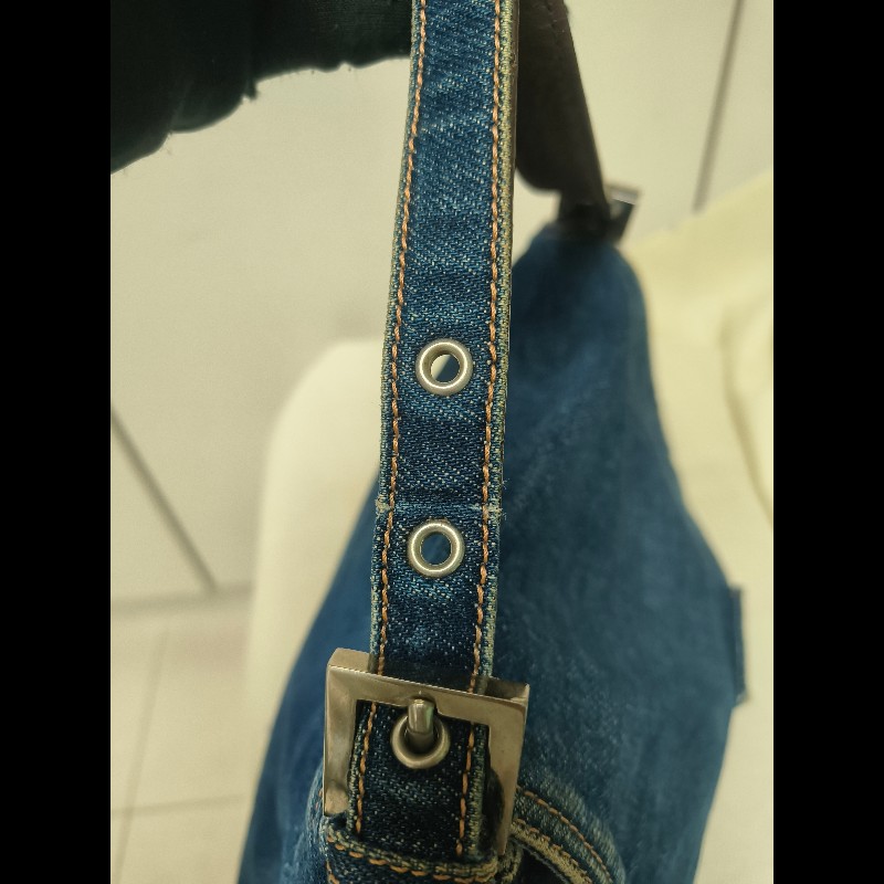 🔥年終狂降🔥【限時降價只到12/31（原22,800）】【8成新】㊣✨ FENDI✨芬迪 藍色 牛仔 掀蓋式 釘釦 法棍包 牛仔包 腋下包 肩背包/二手包/二手精品/保證正品🌳二手樹屋🌳-23