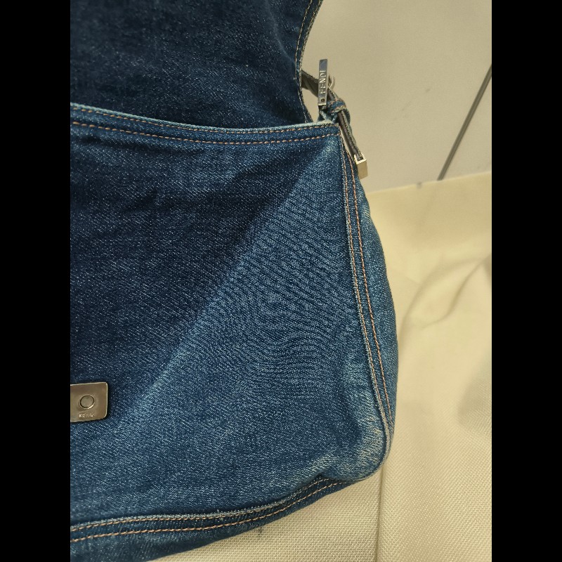 🔥年終狂降🔥【限時降價只到12/31（原22,800）】【8成新】㊣✨ FENDI✨芬迪 藍色 牛仔 掀蓋式 釘釦 法棍包 牛仔包 腋下包 肩背包/二手包/二手精品/保證正品🌳二手樹屋🌳-30