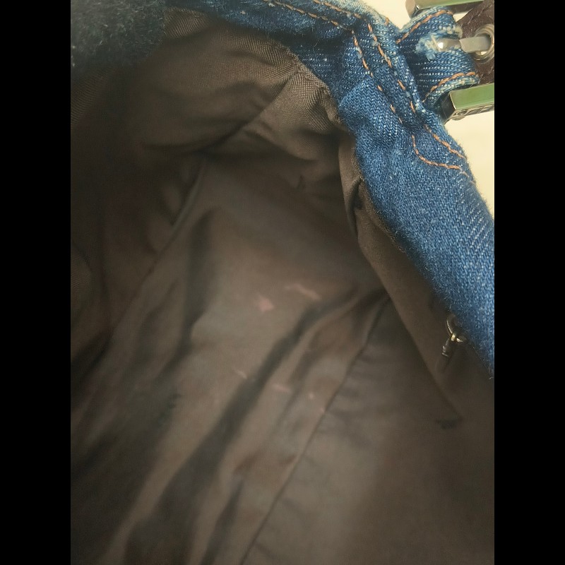 🔥年終狂降🔥【限時降價只到12/31（原22,800）】【8成新】㊣✨ FENDI✨芬迪 藍色 牛仔 掀蓋式 釘釦 法棍包 牛仔包 腋下包 肩背包/二手包/二手精品/保證正品🌳二手樹屋🌳-35