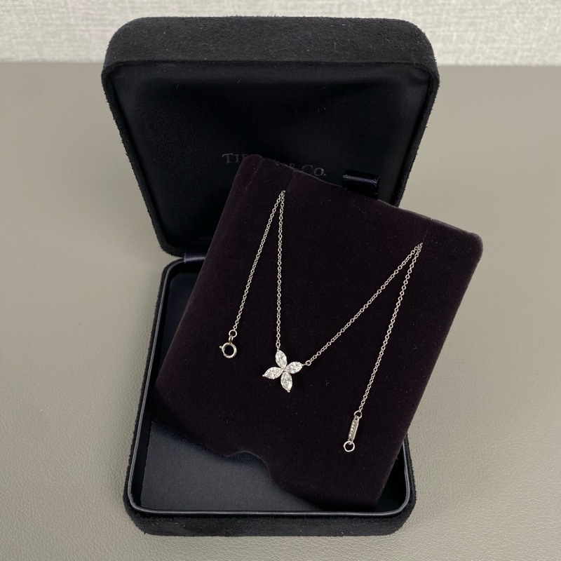 ✨Tiffany Victoria 白金鑽石四葉草項鍊 大號 專櫃50w-2