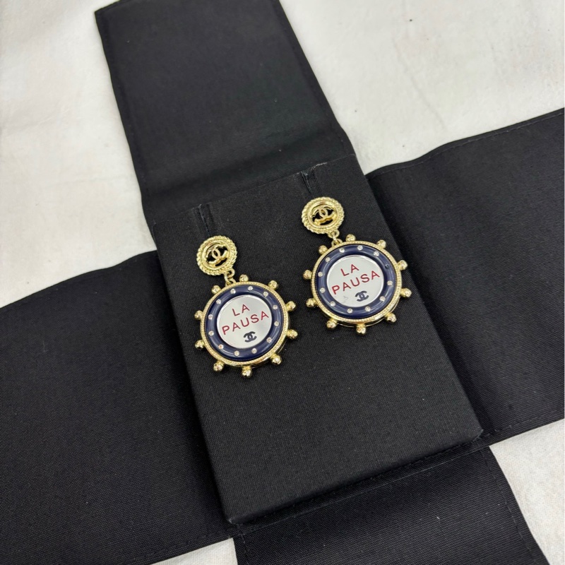 Chanel香奈兒LA PAUSA船舵耳環耳釘 有一隻少了一顆鑽-2