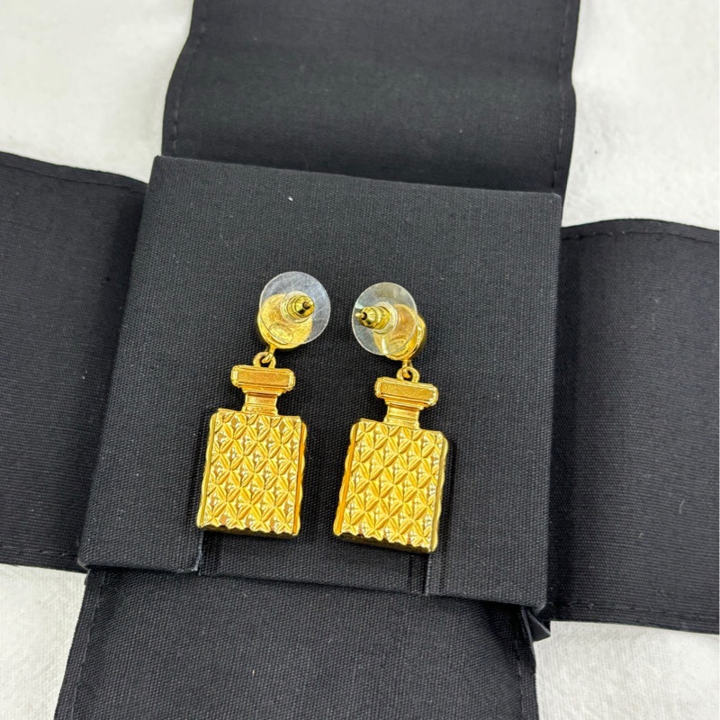 Chanel/香奈兒 5號香水瓶水鑽耳環耳釘 難買的款-3