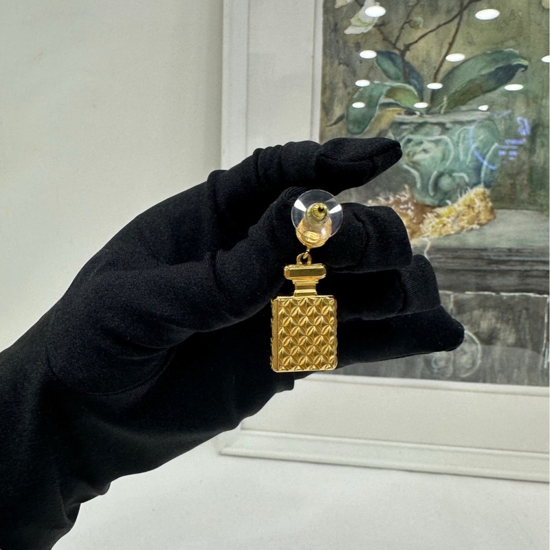 Chanel/香奈兒 5號香水瓶水鑽耳環耳釘 難買的款-5