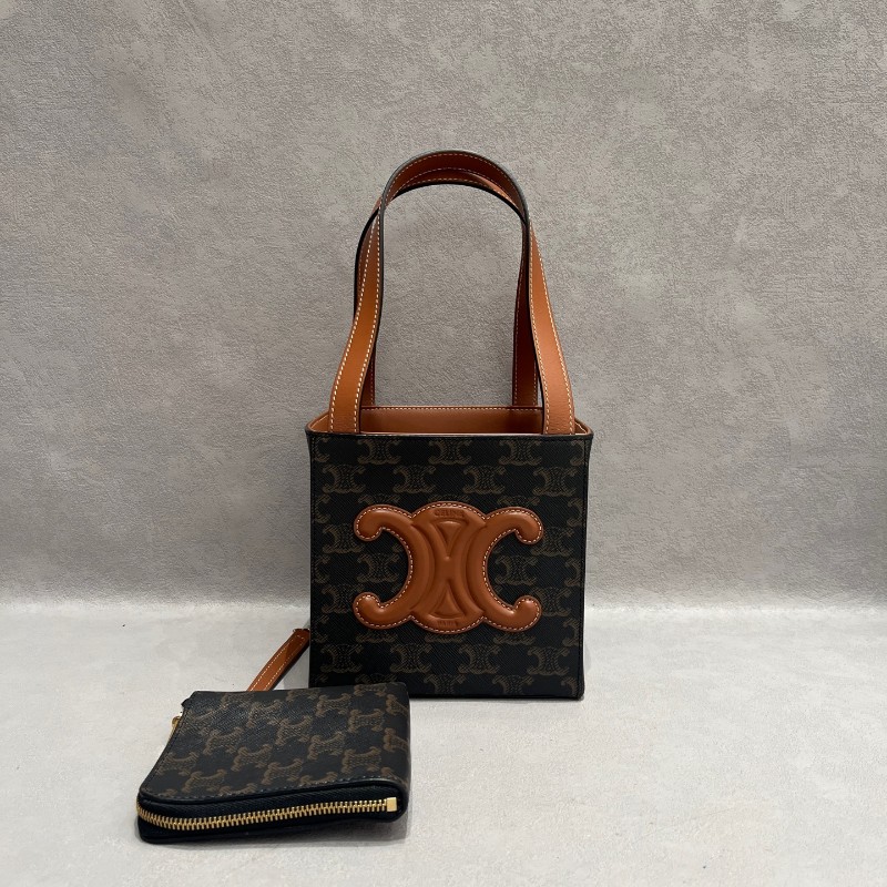 Celine Cube凱旋門老花立體方盒子包手提包-0