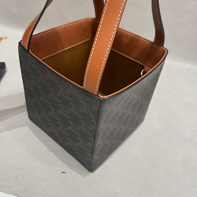 Celine Cube凱旋門老花立體方盒子包手提包-8