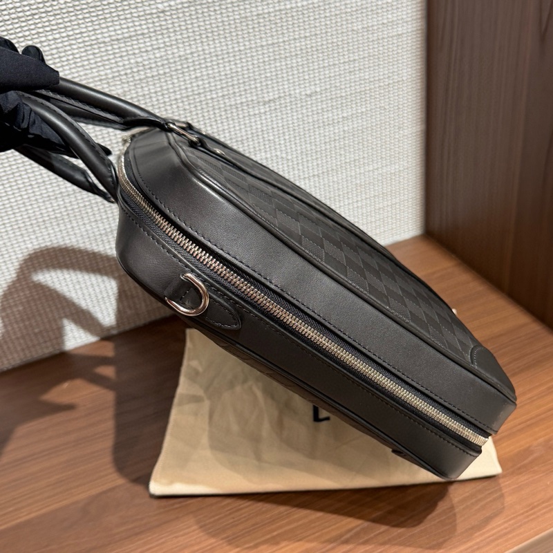 lv 路易威登 芯片款公文包，經典棋盤格壓紋 低調奢華-2