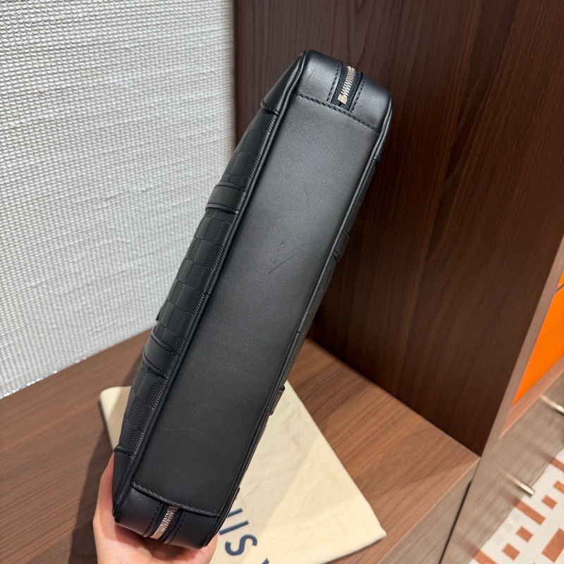 lv 路易威登 芯片款公文包，經典棋盤格壓紋 低調奢華-5