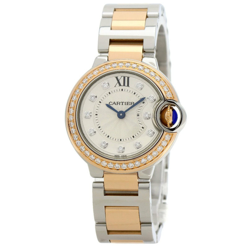 卡地亞 W3BB0009 藍氣球系列 28 毫米精鋼/SSx18KPG 女士腕錶-0