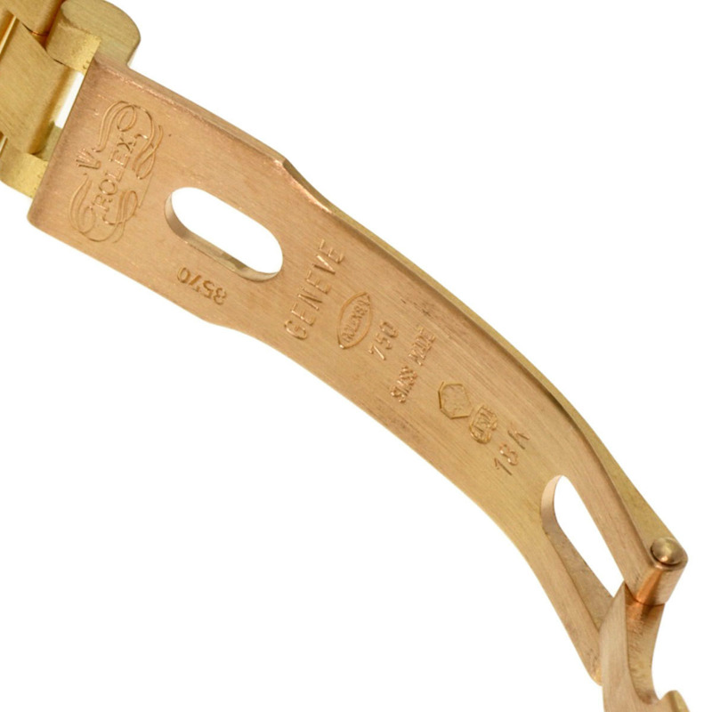 Rolex 69258G Datejust 錶圈鑲嵌 10 顆鑽石，18K 黃金/18KYG/鑽石女士腕錶-9