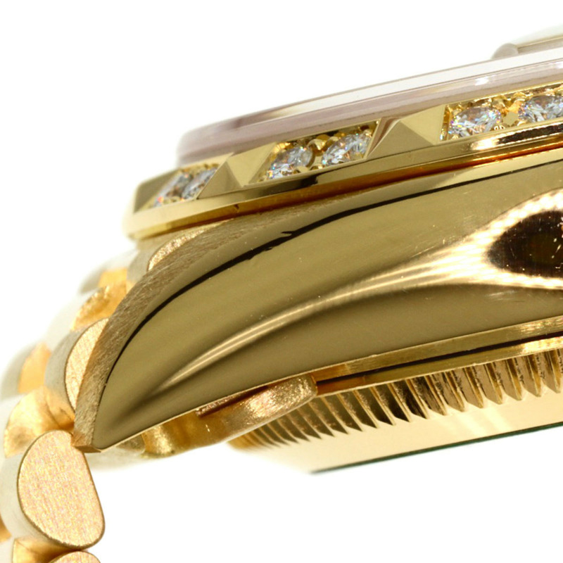 Rolex 69258G Datejust 錶圈鑲嵌 10 顆鑽石，18K 黃金/18KYG/鑽石女士腕錶-10