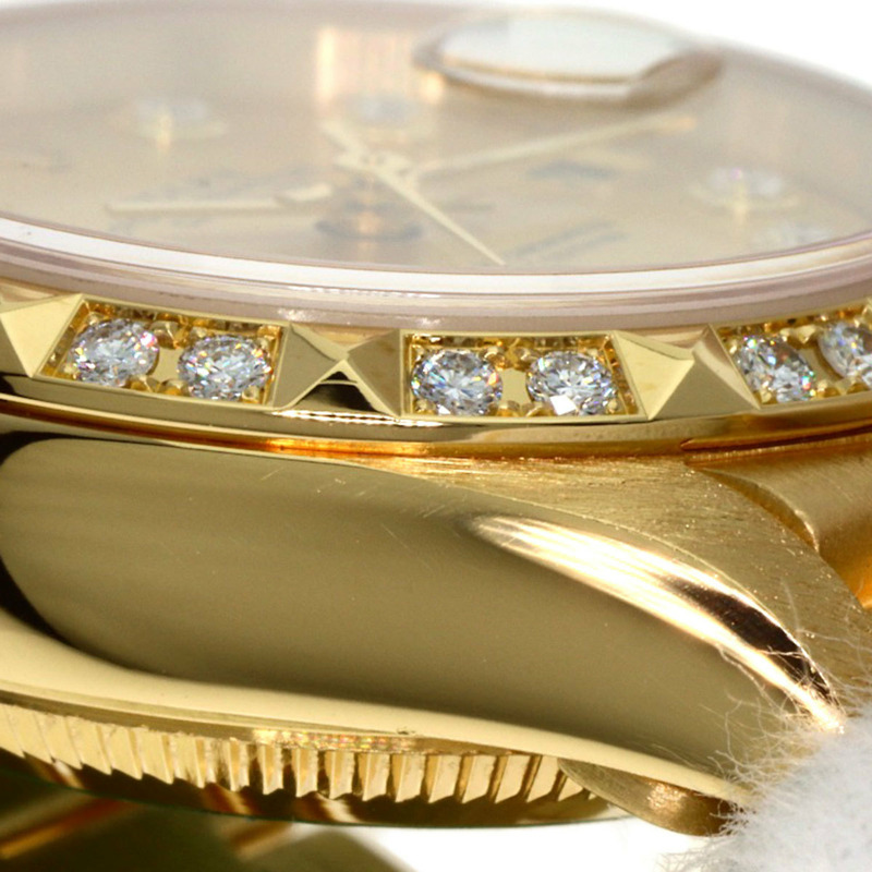 Rolex 69258G Datejust 錶圈鑲嵌 10 顆鑽石，18K 黃金/18KYG/鑽石女士腕錶-14