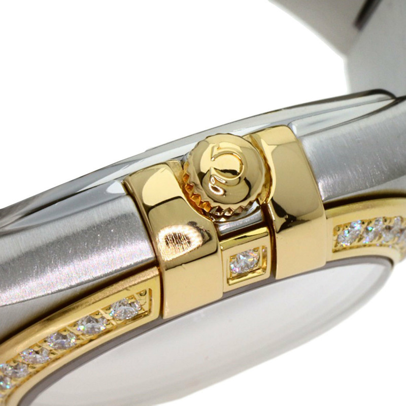 歐米茄 123.25.24.60.55.003 星座系列迷你磨砂鑲鑽腕錶，精鋼/18K黃金錶殼，鑲鑽，女款-10