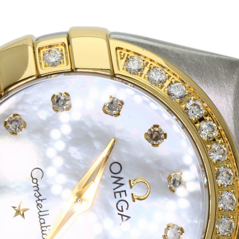 歐米茄 123.25.24.60.55.003 星座系列迷你磨砂鑲鑽腕錶，精鋼/18K黃金錶殼，鑲鑽，女款-23