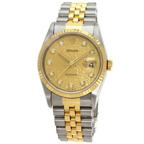 勞力士 16233G Datejust 10P 鑲鑽腕錶 不鏽鋼/SSx18K黃金/18K黃金 男士勞力士