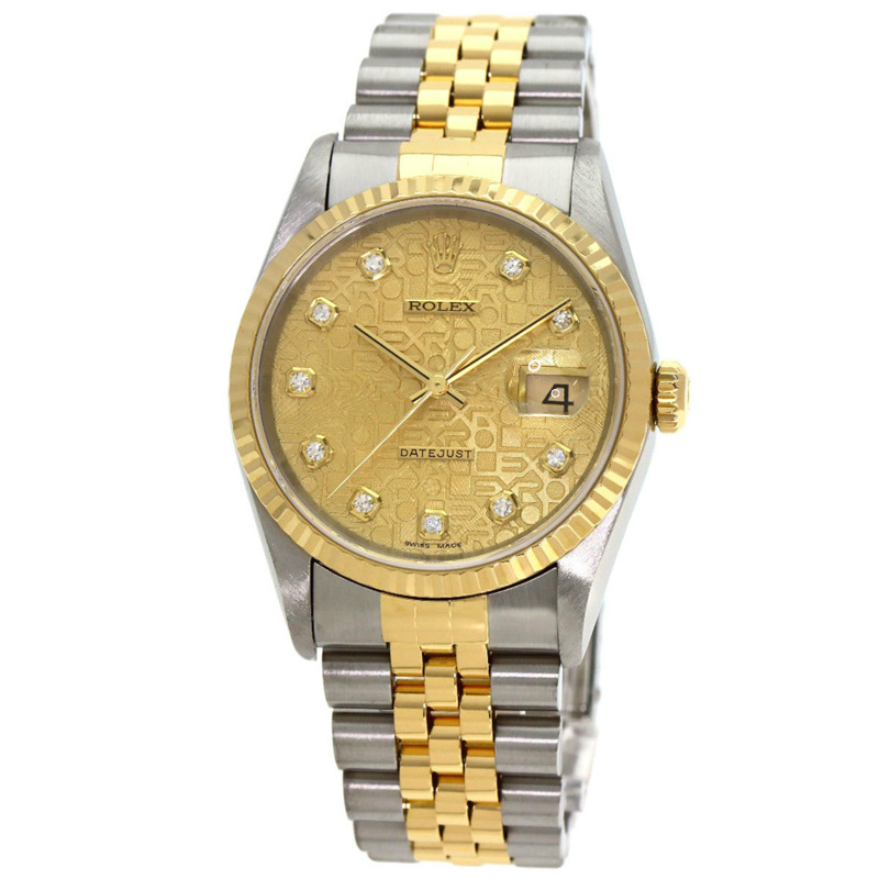 勞力士 16233G Datejust 10P 鑲鑽腕錶 不鏽鋼/SSx18K黃金/18K黃金 男士勞力士-0