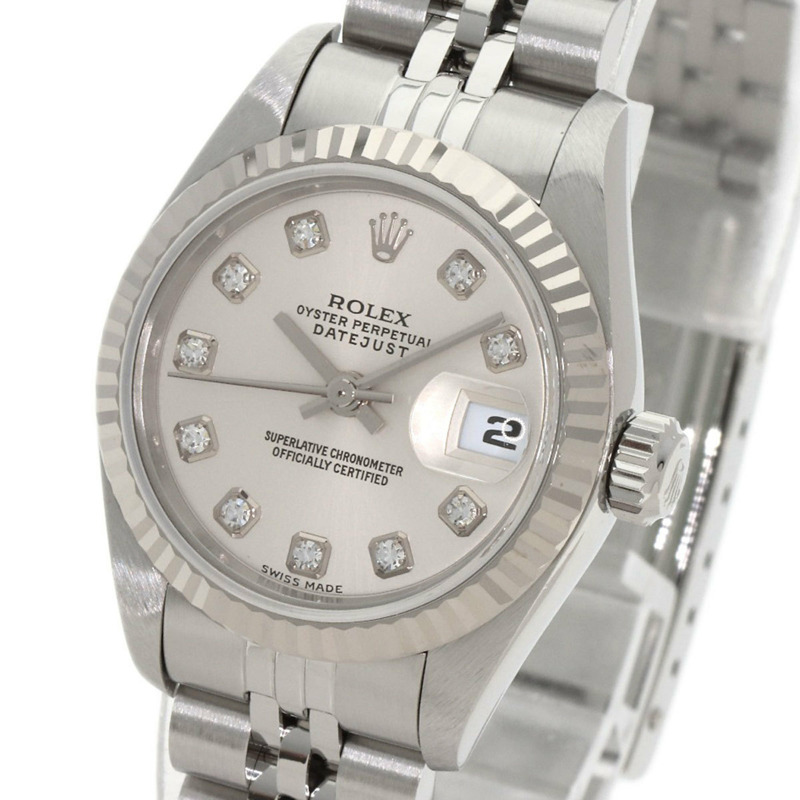 勞力士 79174 Datejust 10P 鑲鑽腕錶 不鏽鋼/SS/18K 白金 女士 ROLEX-2