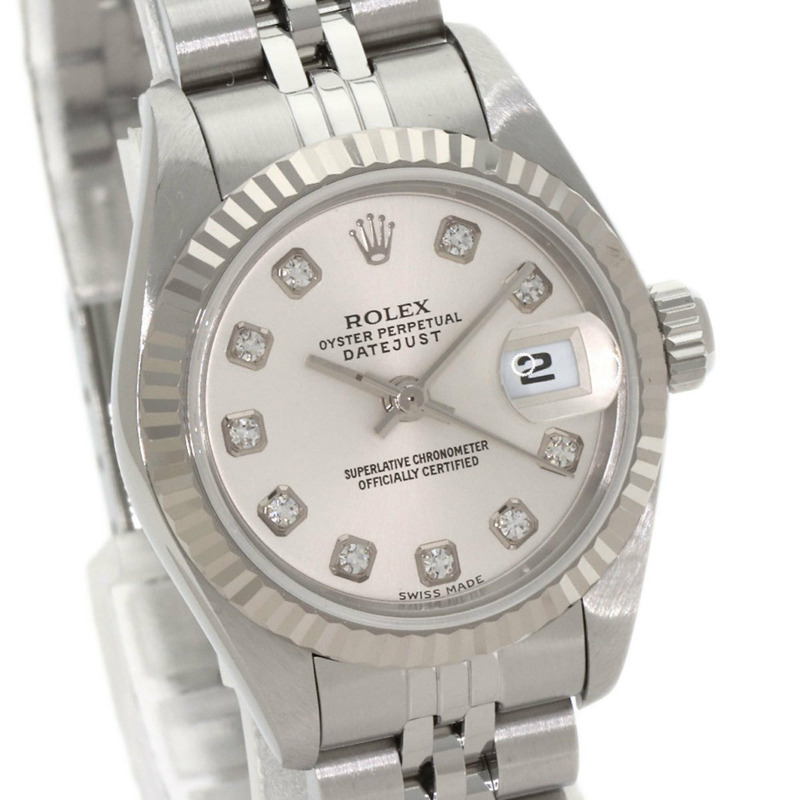 勞力士 79174 Datejust 10P 鑲鑽腕錶 不鏽鋼/SS/18K 白金 女士 ROLEX-3