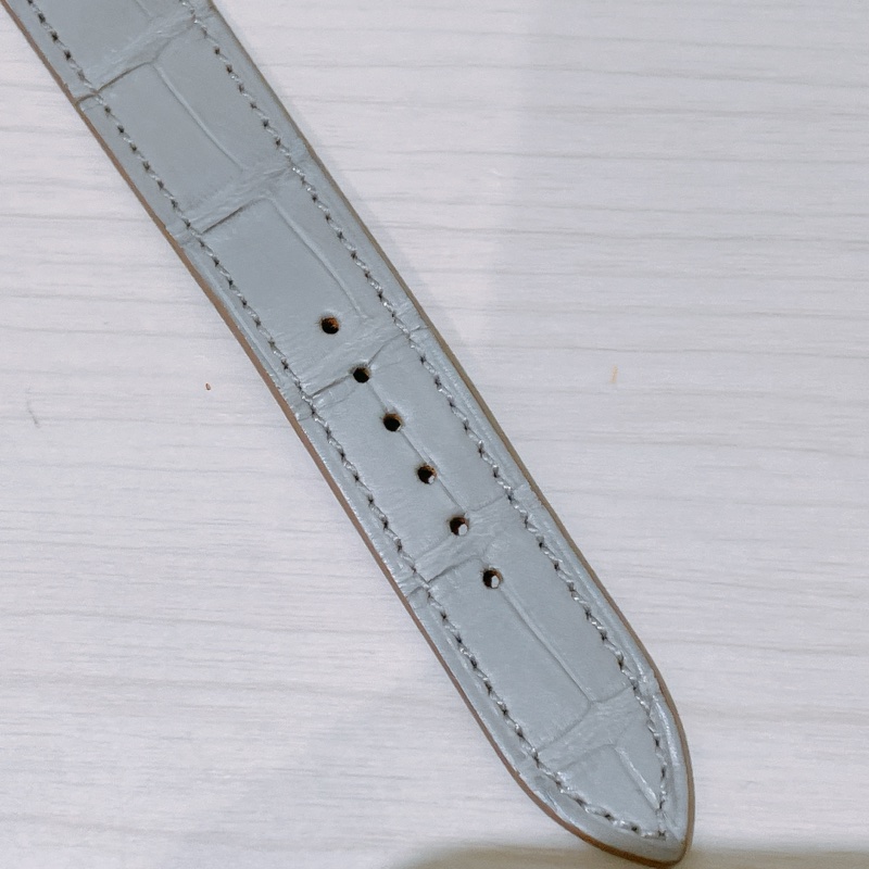 TK1905 HERMES 愛馬仕小號經典H字貝母面連鑽石鱷魚皮帶石英錶HEURE H 21MM WATCH 11 DIAMONDS 0.027CT ALLIGATOR GRIS PERLE X RGHW-9