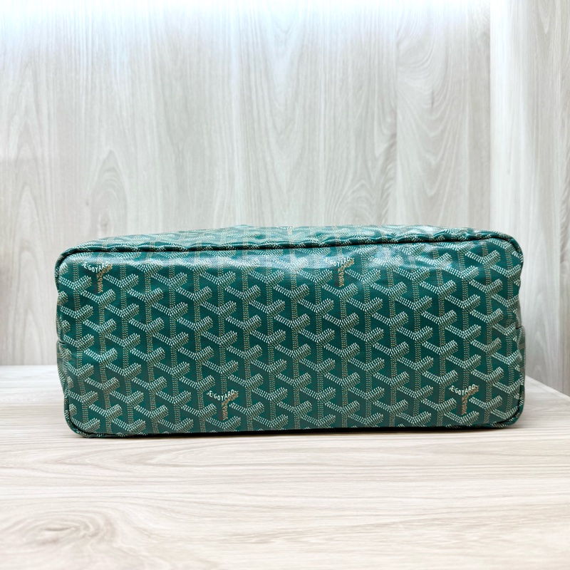 Goyard綠色牛皮飾邊Saint Louis PM托特包-2