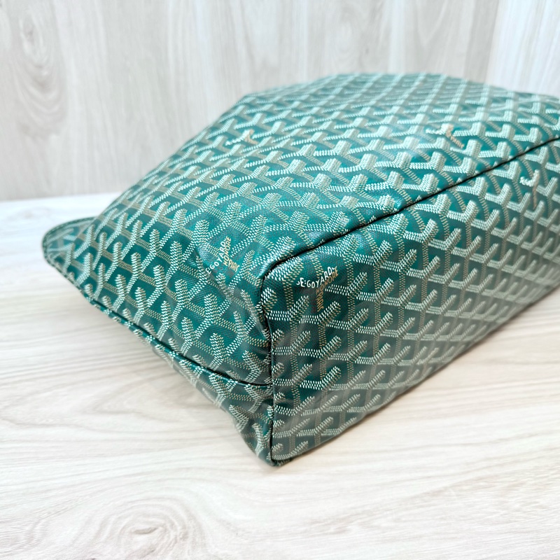 Goyard綠色牛皮飾邊Saint Louis PM托特包-3