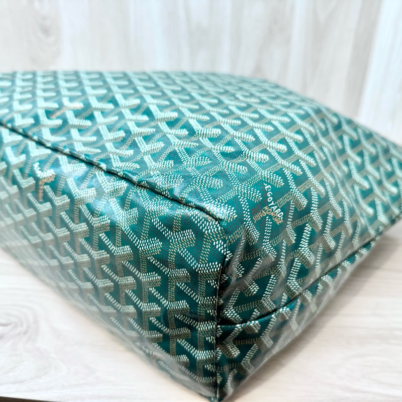 Goyard綠色牛皮飾邊Saint Louis PM托特包-4