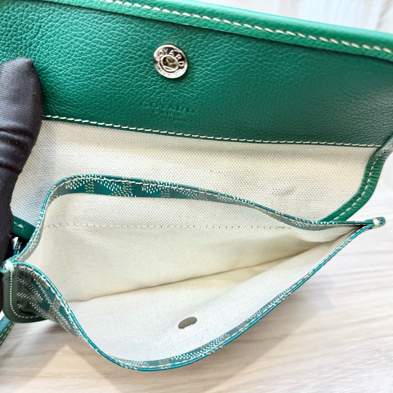 Goyard綠色牛皮飾邊Saint Louis PM托特包-9