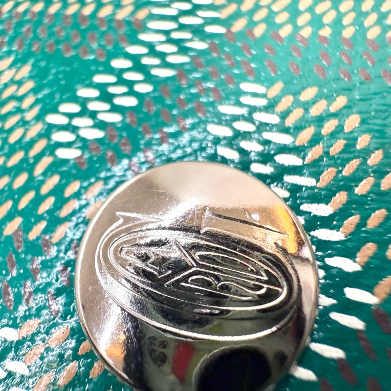 Goyard綠色牛皮飾邊Saint Louis PM托特包-10