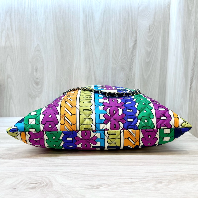 Chanel彩色尼龍金釦雙耳托特包AS2896-4