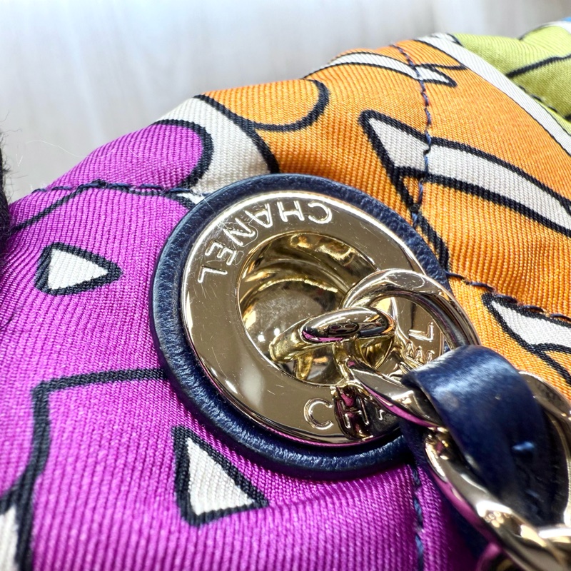 Chanel彩色尼龍金釦雙耳托特包AS2896-6