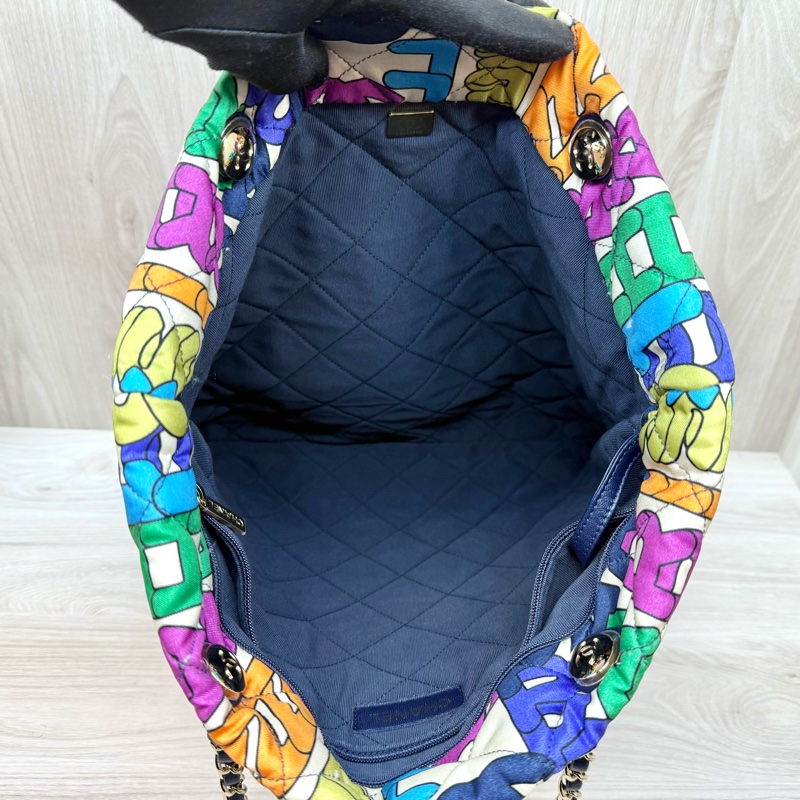 Chanel彩色尼龍金釦雙耳托特包AS2896-7