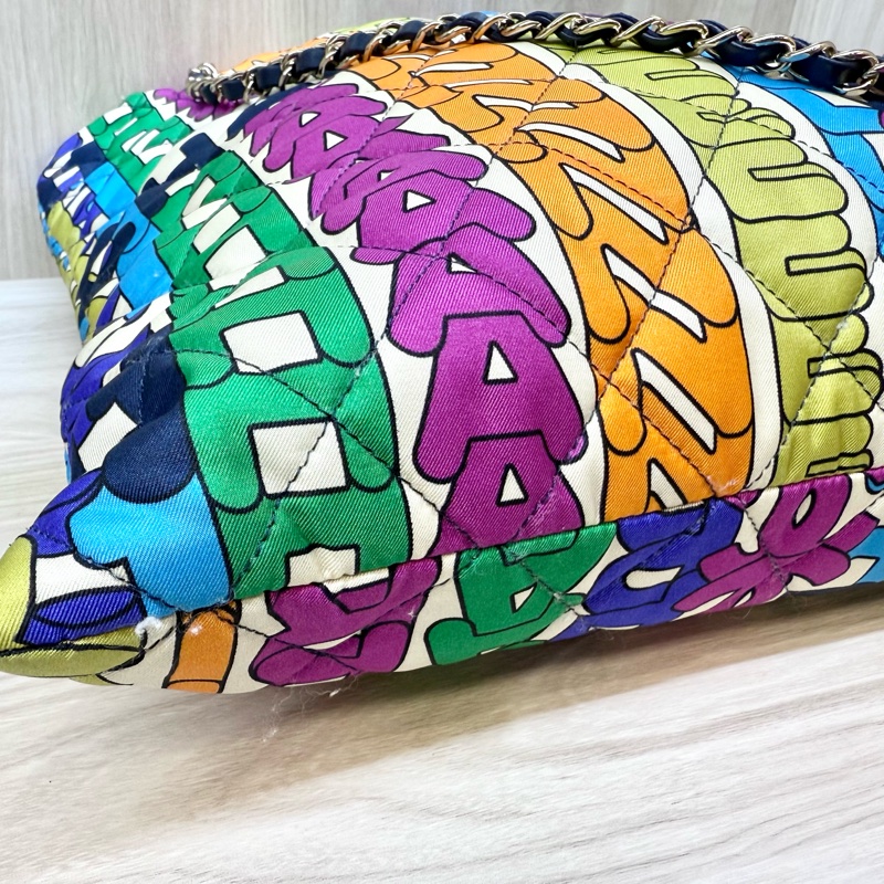 Chanel彩色尼龍金釦雙耳托特包AS2896-13