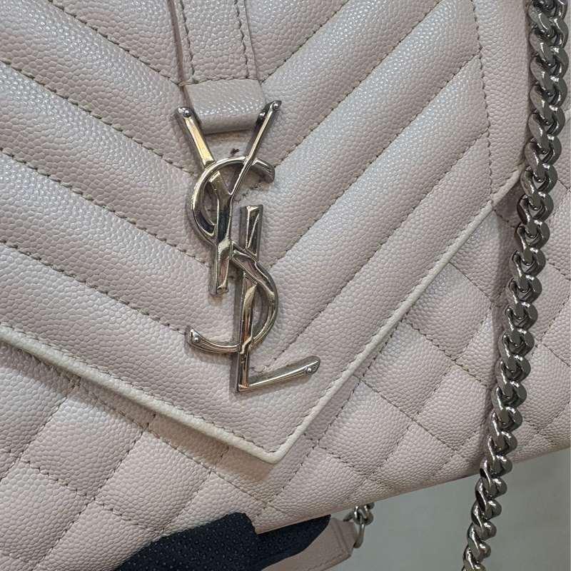 Ysl saint laurent envelop 雙鏈信封包 斜背包 粉色-1