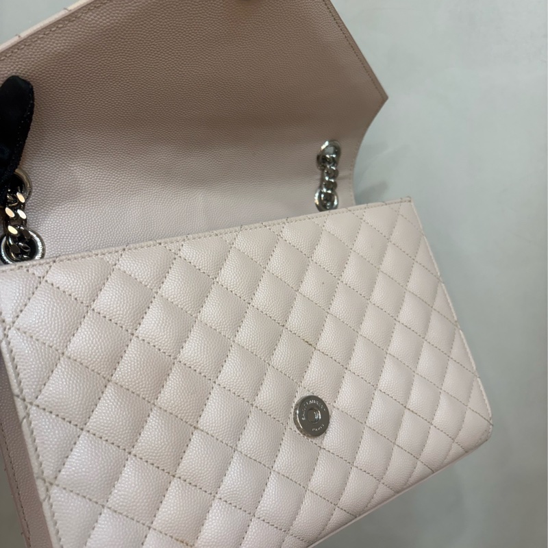 Ysl saint laurent envelop 雙鏈信封包 斜背包 粉色-5