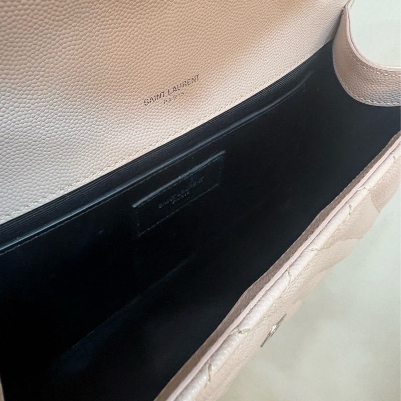 Ysl saint laurent envelop 雙鏈信封包 斜背包 粉色-6