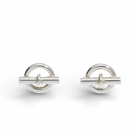 HERMES 愛馬仕 MINI CHAINE D'ANCRE 耳環 925 純銀 針式