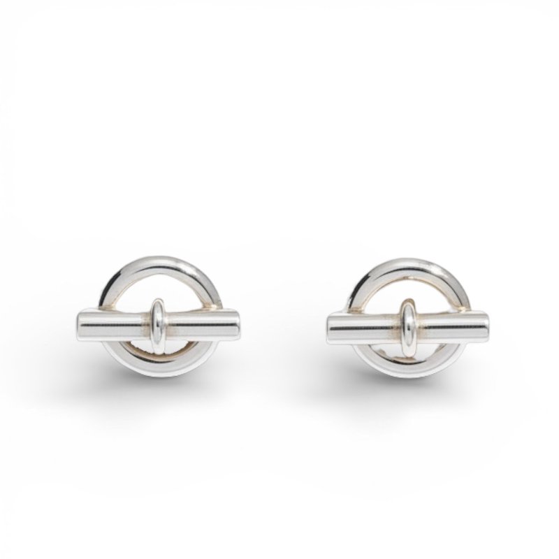 HERMES 愛馬仕 MINI CHAINE D'ANCRE 耳環 925 純銀 針式-0