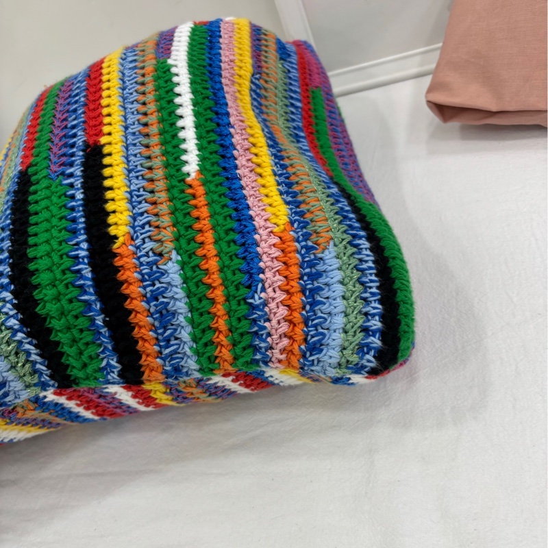 miumiu 爆款 24ss彩虹編織豎版tote size：33*39-5